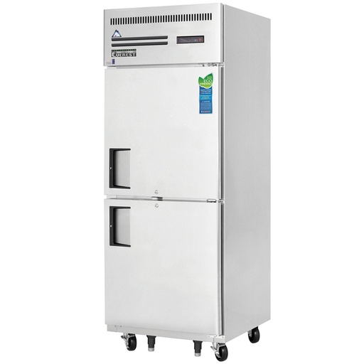 [ESFH2] Everest ESFH2 30 inch Commercial 1 Section 2 Half Door Upright Reach-In Freezer with 23 Cu. Ft. Capacity, 1/2 Horsepower, in Stainless Steel	