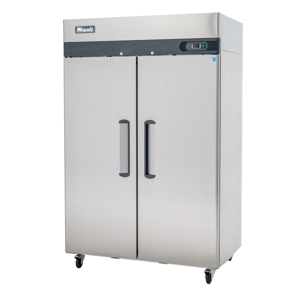 Migali C2FHC Competitor Series 52 inch Commercial 2 Door Reach-In Freezer with 49 cu.ft. Capacity, 1/5 Horsepower, in Stainless Steel