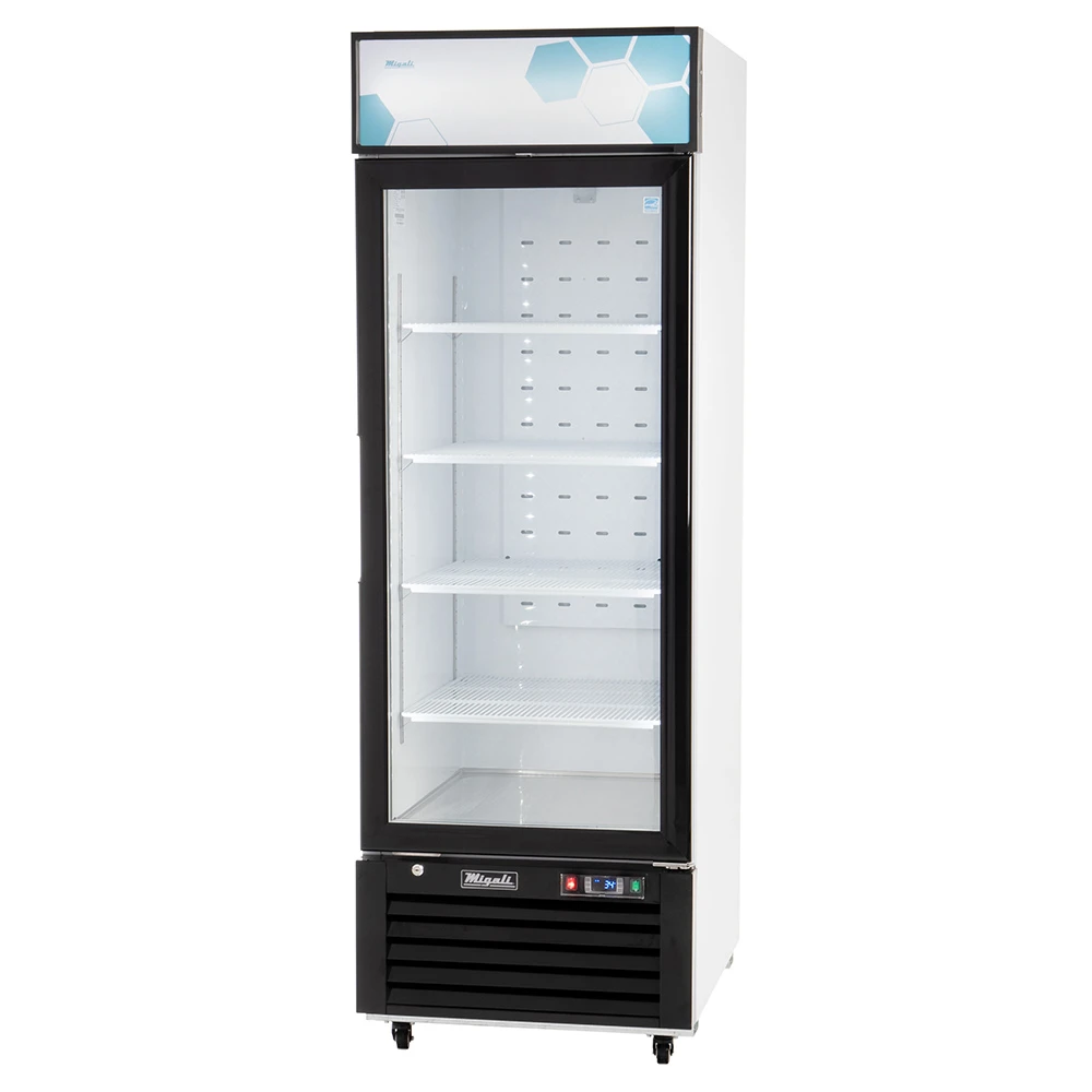 Migali C23RMHC Competitor Series 27 inch Commercial One Section Glass Door Merchandiser Refrigerator with 23 cu.ft. Capacity, 3/8 Horsepower