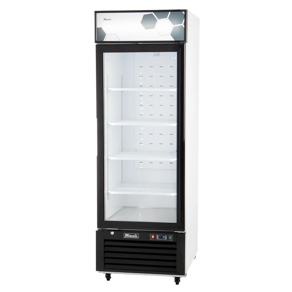 Migali C23FMHC Competitor Series 27 inch Commercial 1-Section Reach-In Glass-Door Merchandiser Freezer with 23 cu. ft. Capacity, 1/2 Horsepower 