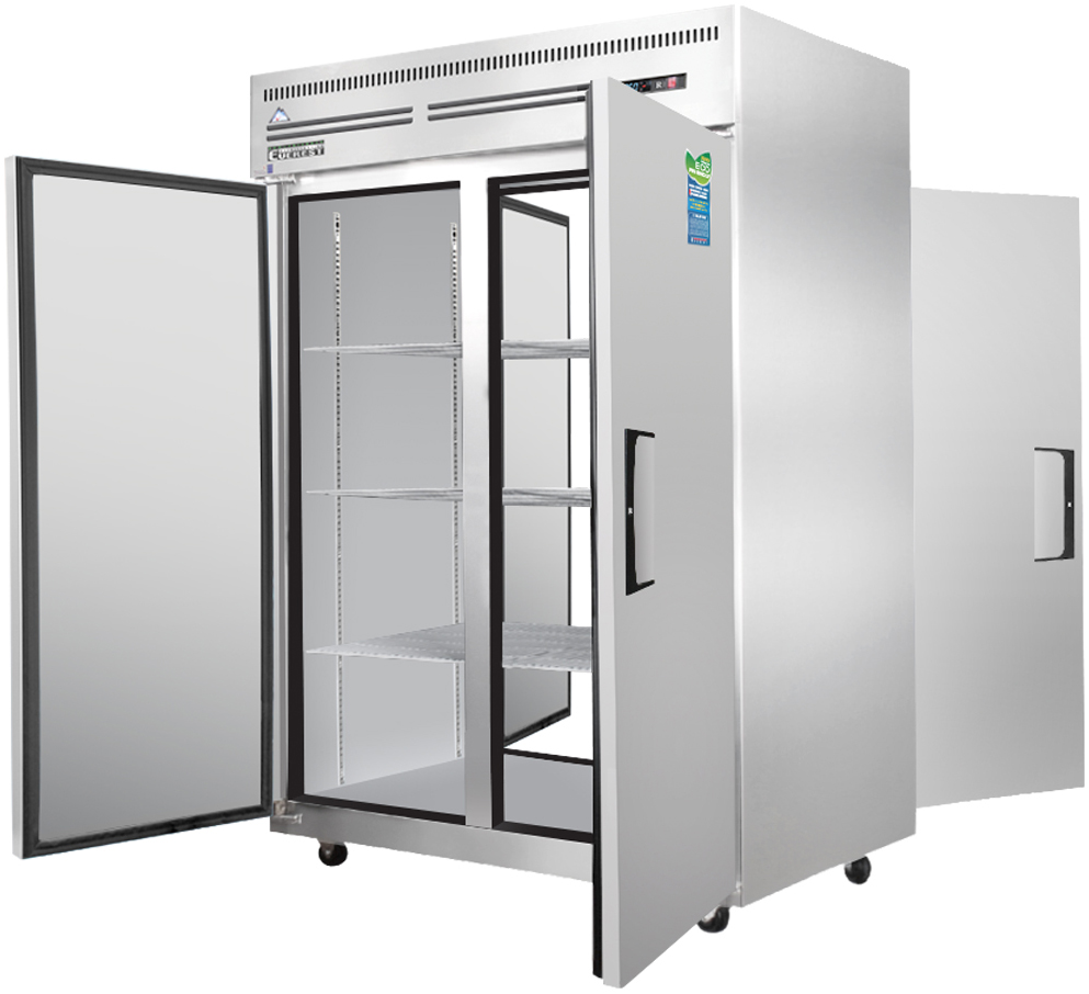 Everest ESPT2S2S 50 inch Commercial Solid Front/Solid Rear Upright Reach-In Pass-Thru Refrigerator with 48 Cu. Ft. Capacity, 1/3 Horsepower, in Stainless Steel