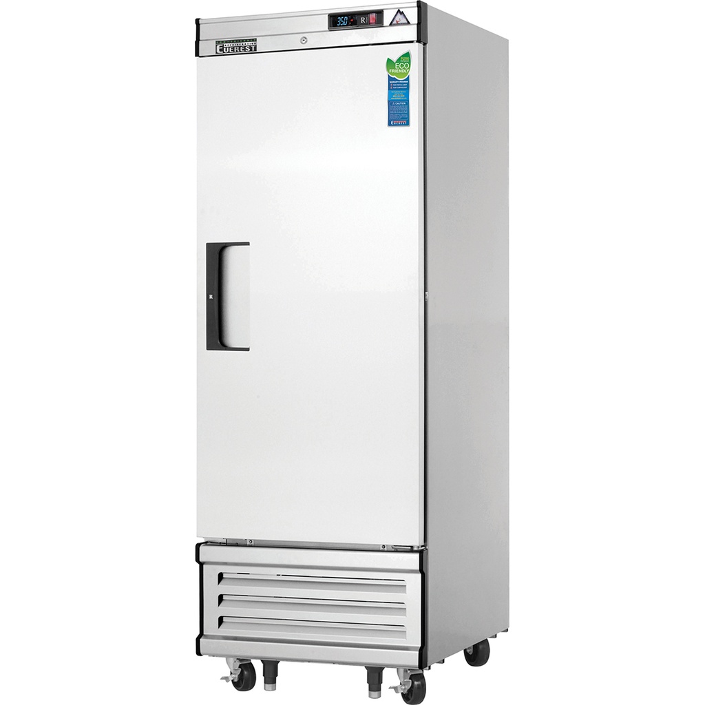 Everest EBWR1 30 inch Commercial 1 Section Solid Door Bottom Mounted Upright Reach-In Refrigerator with 23 Cu. Ft. Capacity, 1/4 Horsepower, in Stainless Steel