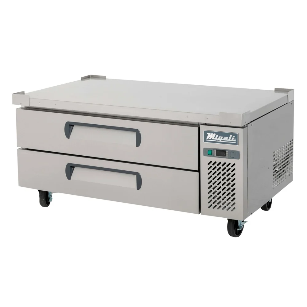 Migali CCB52HC Competitor Series 52 inch Commercial Refrigerated Chef Base with 11 cu. ft. Capacity, 2-Drawer, 1/6 Horsepower, in Stainless Steel
