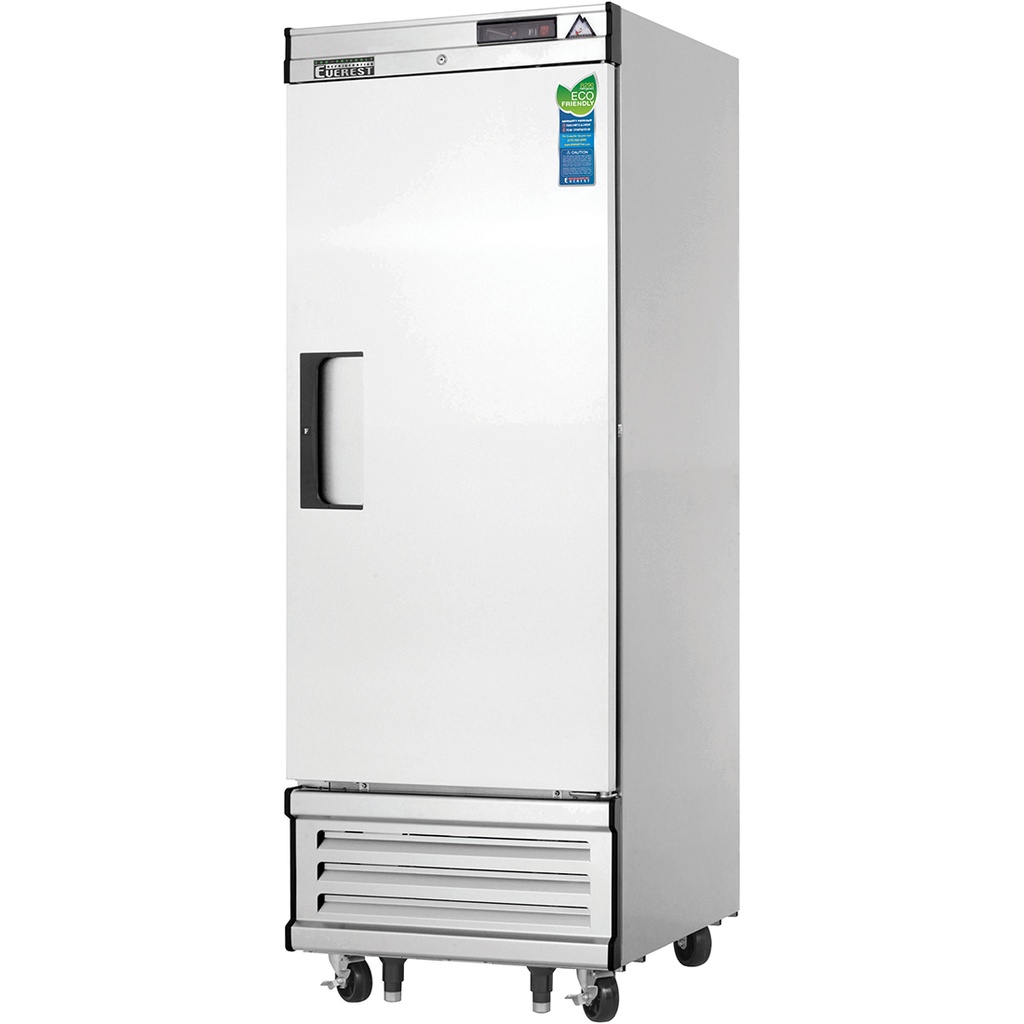Everest EBWF1 30 inch Commercial 1 Section Solid Door Bottom Mounted Upright Reach-In Freezer with 23 Cu. Ft. Capacity, 1/2 Horsepower, in Stainless Steel
