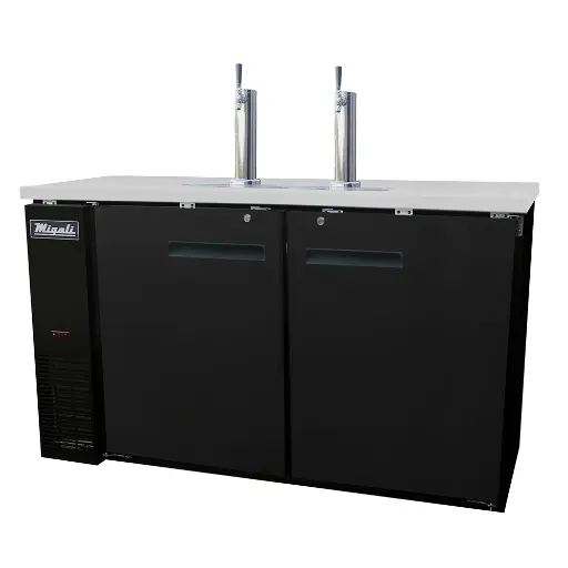 [CDD602HC] Migali C-DD60-2-HC 60 inch Competitor Series Commercial 2-Door Direct Draw Beer Dispenser with 16 cu. ft. Capacity, 1/3 Horsepower, in Stainless Steel