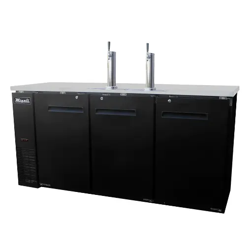[CDD723HC] Migali C-DD72-3-HC Competitor Series 72 inch Commercial 3-Door Direct Draw Beer Dispenser with 20 cu. ft. Capacity, 1/3 Horsepower, in Stainless Steel