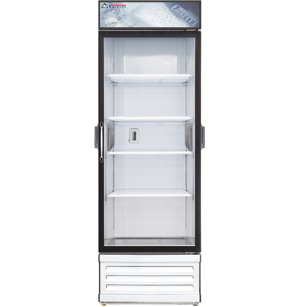 Everest EMGR24C 29 inch Commercial Single Swing Glass Door Chromatography Refrigerator with 25 Cu. Ft. Capacity, 1/3 Horsepower, in White