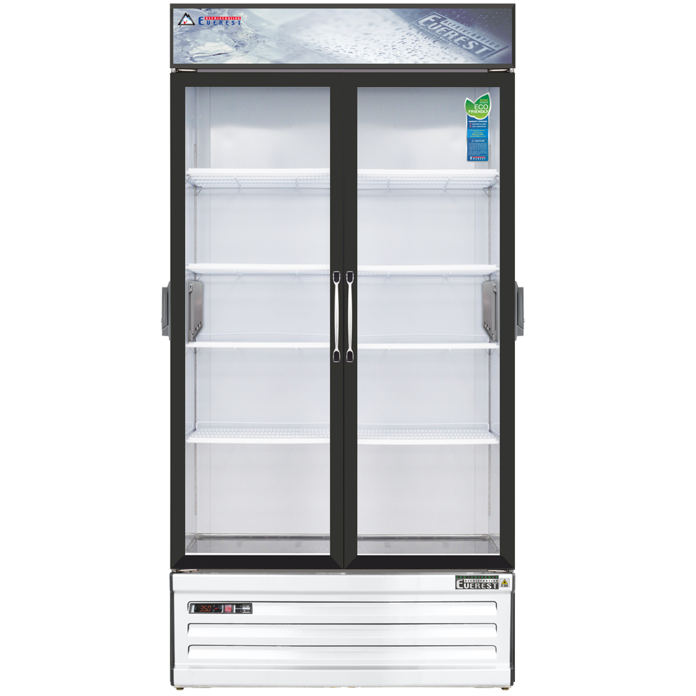 Everest EMSGR33C 40 inch Commercial Double Swing Glass Door Chromatography Refrigerator with 36 Cu. Ft. Capacity, 1/3 Horsepower, in White