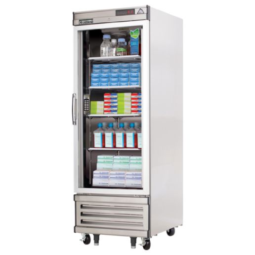 Everest EBGWR1LAB 30 inch Commercial Single Swing Glass Door Laboratory Refrigerator with 23 Cu. Ft. Capacity, 1/3 Horsepower, in Stainless Steel