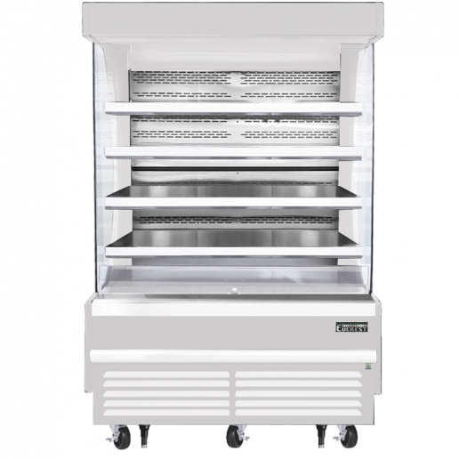 Everest EOMV60W35T 60 inch Commercial Vertical Air Curtain Merchandiser Refrigerator with 30.2 Cu. Ft. Capacity, 2 Horsepower, in White