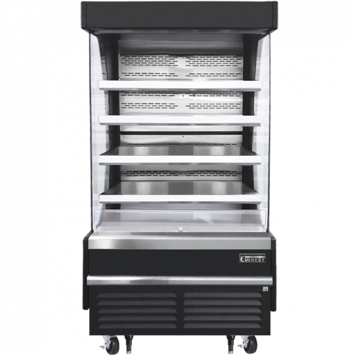 Everest EOMV36B28T 38 inch Commercial Vertical Air Curtain Merchandiser Refrigerator with 12.8 Cu. Ft. Capacity, 3/4 Horsepower, in Black
