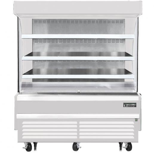 Everest EOMV60W28S 60 inch Commercial Vertical Air Curtain Merchandiser Refrigerator with 15.4 Cu. Ft. Capacity, 1 Horsepower, in White