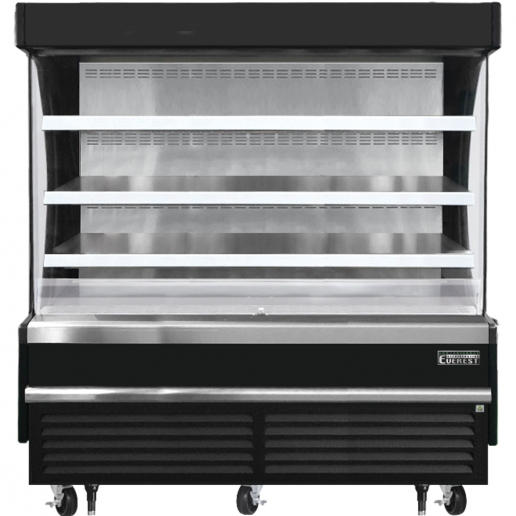 Everest EOMV72B28S 74 inch Commercial Vertical Air Curtain Merchandiser Refrigerator with 19 Cu. Ft. Capacity, 1 Horsepower, in Black