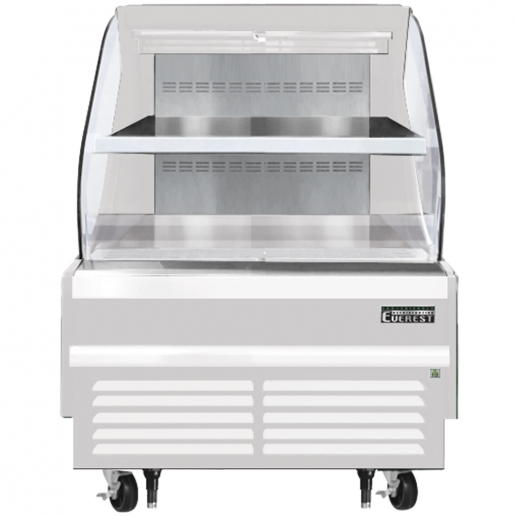 Everest EOMH36W35T 38 inch Commercial Horizontal Open Air Merchandiser Refrigerator with 7.4 Cu. Ft. Capacity, 1/2 Horsepower, in White