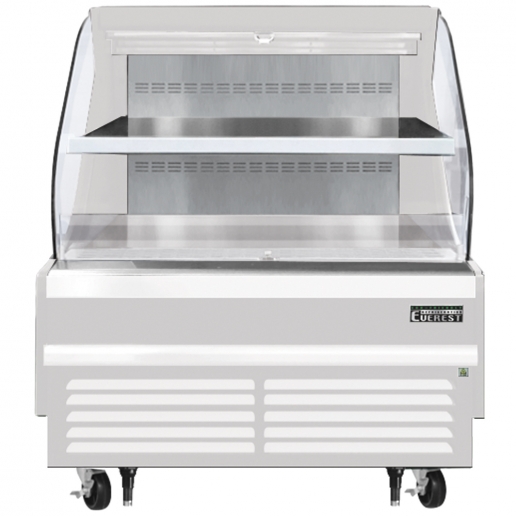 Everest EOMH48W35T 48 inch Commercial Horizontal Open Air Merchandiser Refrigerator with 9.7 Cu. Ft. Capacity, 1 Horsepower, in White