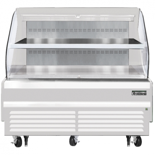 Everest EOMH72W35T 74 inch Commercial Horizontal Air Curtain Merchandiser Refrigerator with 15.2 Cu. Ft. Capacity, 1/2 x2 Horsepower, in White