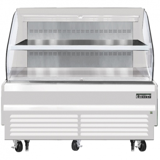 [EOMH72W35T] Everest EOMH72W35T 74 inch Commercial Horizontal Air Curtain Merchandiser Refrigerator with 15.2 Cu. Ft. Capacity, 1/2 x2 Horsepower, in White