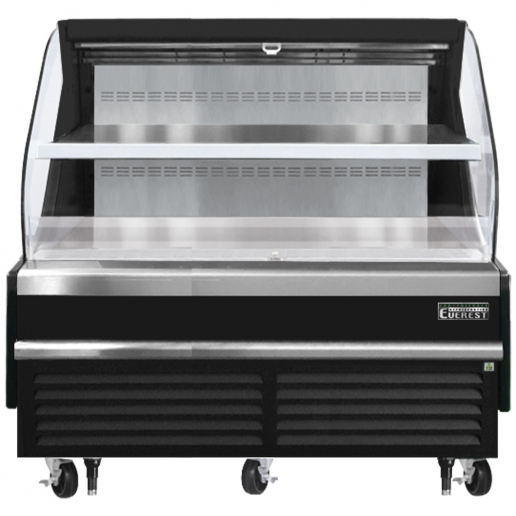 Everest EOMH72B35T 74 inch Commercial Horizontal Air Curtain Merchandiser Refrigerator with 15.2 Cu. Ft. Capacity, 1/2 x2 Horsepower, in Black