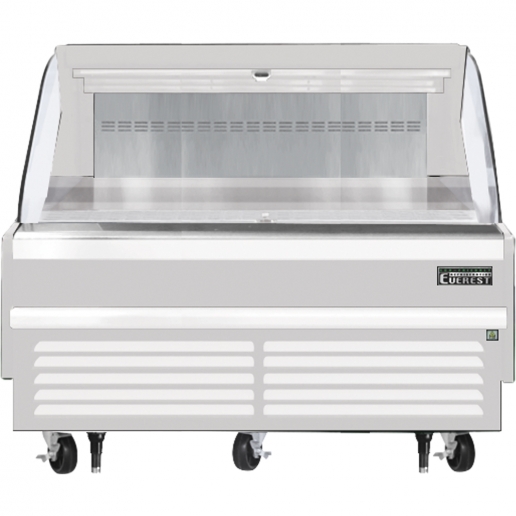 Everest EOMH60W35S 60 inch Commercial Horizontal Air Curtain Merchandiser Refrigerator with 9.3 Cu. Ft. Capacity, 1 Horsepower, in White
