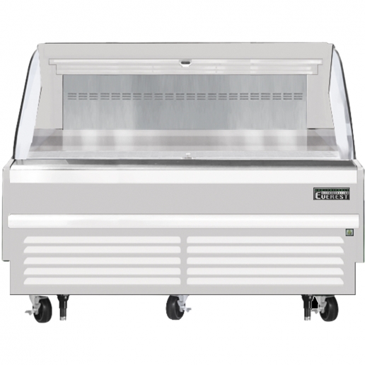 Everest EOMH72W35S 74 inch Commercial Horizontal Air Curtain Merchandiser Refrigerator with 11.4 Cu. Ft. Capacity, 3/4 x2 Horsepower, in White