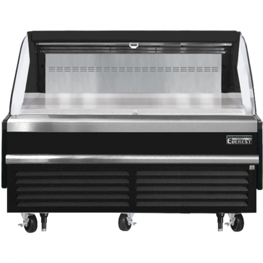 Everest EOMH72B35S 74 inch Commercial Horizontal Air Curtain Merchandiser Refrigerator with 11.4 Cu. Ft. Capacity, 3/4 x2 Horsepower, in Black