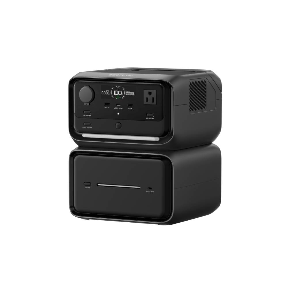 EcoFlow EFRIVER3MaxPlusUSCBOX RIVER 3 Max Plus Portable Power Station, in Black