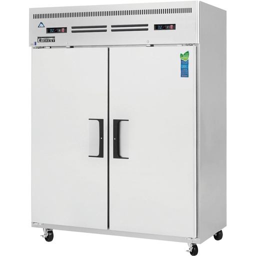 [ESWRF2] Everest ESWRF2 59 inch Commercial 2 Section Solid Door Upright Reach-In Dual Temp Refrigerator/Freezer Combo with 52 Cu. Ft. Capacity, 3/4 Horsepower, in Stainless Steel