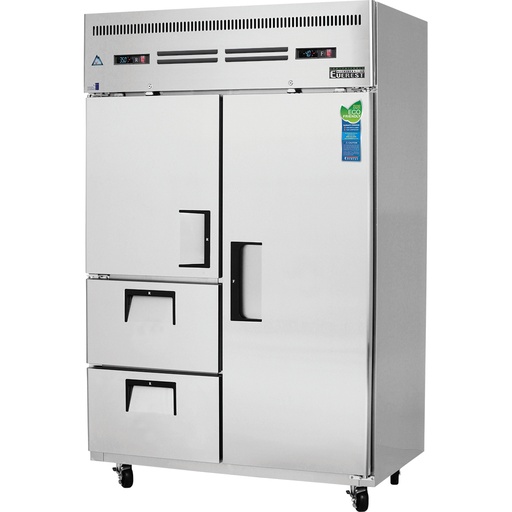 [ESRF2D2] Everest ESRF2D2 50 inch Commercial 2 Section Full/Half Door and Drawer Combo Upright Reach-In Dual Temperature Refrigerator/Freezer Combo with 44 Cu. Ft. Capacity, 3/4 Horsepower, in Stainless Steel