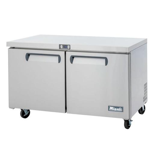 [CU60RHC] Migali CU60RHC Competitor Series 60 inch Commercial 2-Door Under-Counter Worktop Refrigerator with 18 cu. ft. Capacity, 1/2 Horsepower, in Stainless Steel
