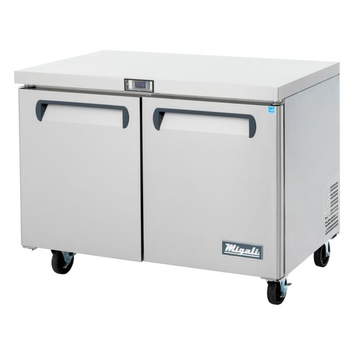 [CU48FHC] Migali CU48FHC Competitor Series 48 inch Commercial 2 Door Under-Counter Worktop Freezer with 12 cu.ft. Capacity, 1/3 Horsepower, in Silver