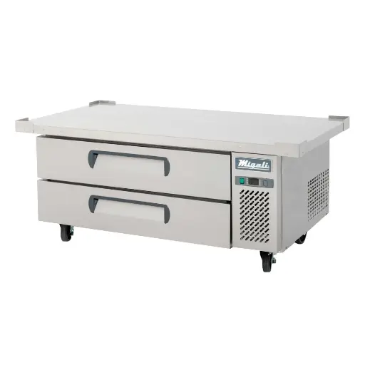 [CCB5260HC] Migali CCB5260HC Competitor Series 52 inch Commercial Refrigerated Chef Base with 60 inch Extended Top, 11 cu. ft. Capacity, 2-Drawers, 1/6 Horsepower, in Stainless Steel