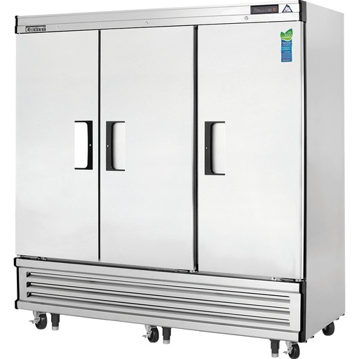 [EBF3] Everest EBF3 75 inch Commercial 3-Section Solid Door Bottom Mounted Upright Reach-In Freezer with 71 Cu. Ft. Capacity, 1 Horsepower, in Stainless Steel