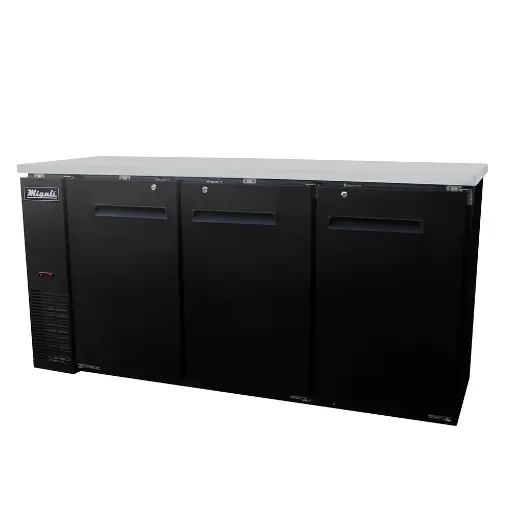 [CBB72HC] Migali CBB72HC Competitor Series 72 inch Commercial 3-Solid-Door Back Bar Refrigerator with 20 cu. ft. Capacity, 1/3 Horsepower, in Stainless Steel