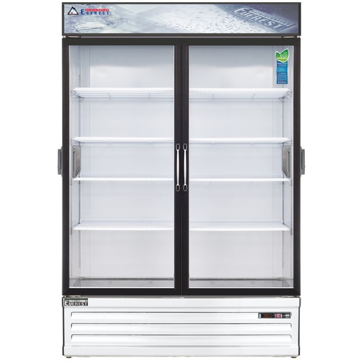 [EMSGR48C] Everest EMSGR48C 54 inch Commercial Double Swing Glass Door Chromatography Refrigerator with 50 Cu. Ft. Capacity, 1/2 Horsepower, in White
