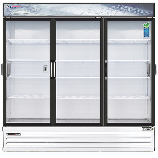 [EMSGR69C] Everest EMSGR69C 73 inch Commercial 3 Swing Glass Door Chromatography Refrigerator with 71 Cu. Ft. Capacity, 3/4 Horsepower, in White