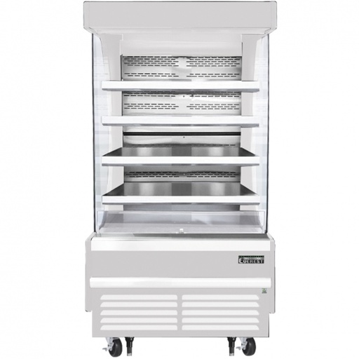 [EOMV36W28T] Everest EOMV36W28T 38 inch Commercial Vertical Air Curtain Merchandiser Refrigerator with 12.8 Cu. Ft. Capacity, 3/4 Horsepower, in White