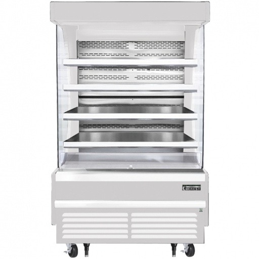 [EOMV48W28T] Everest EOMV48W28T 48 inch Commercial Vertical Air Curtain Merchandiser Refrigerator with 16.8 Cu. Ft. Capacity, 3/4 x2 Horsepower, in White