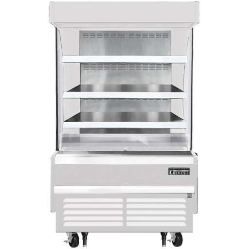 [EOMV36W28S] Everest EOMV36W28S 38 inch Commercial Vertical Air Curtain Merchandiser Refrigerator with 9.3 Cu. Ft. Capacity, 1/2 Horsepower, in White