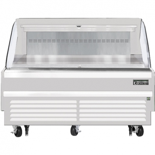 [EOMH72W35S] Everest EOMH72W35S 74 inch Commercial Horizontal Air Curtain Merchandiser Refrigerator with 11.4 Cu. Ft. Capacity, 3/4 x2 Horsepower, in White